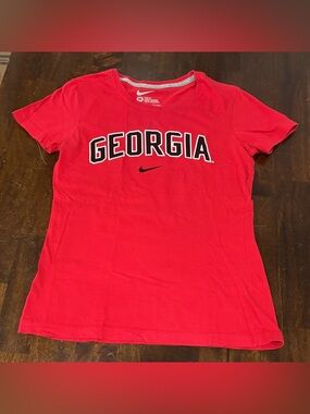 Nike University of Georgia Bulldogs Red Slim Fit T-Shirt Women's Size M